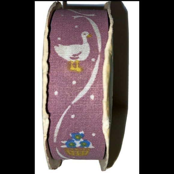 Ribbon Snow Goose Mauve WFR Ribbon Corp 7/8" Wide New Old Stock Vintage - Picture 4 of 9